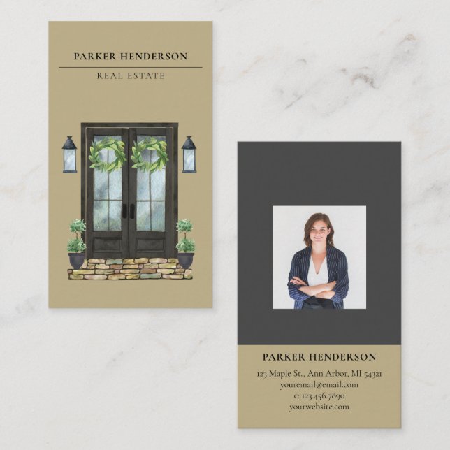 Modern Real Estate Photo Business Card (Front/Back)