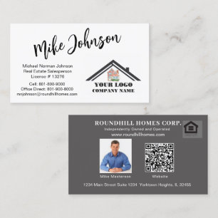 Modern Real Estate Professional Logo QR Code Business Card