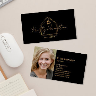 modern real estate professional realtor add photo business card