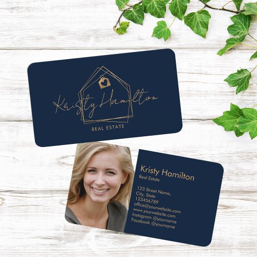 modern real estate professional realtor add photo business card