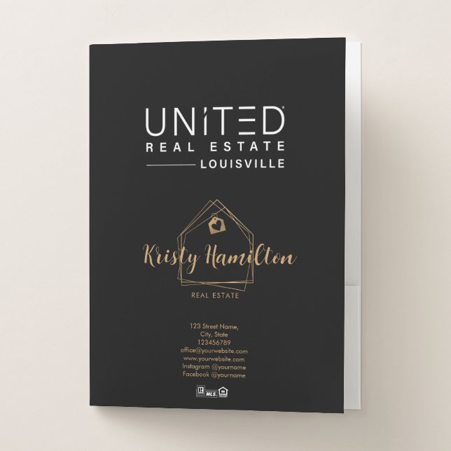 modern real estate professional realtor  pocket folder (Front)