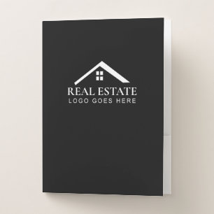 Modern Real Estate promotional Custom logo realtor Pocket Folder