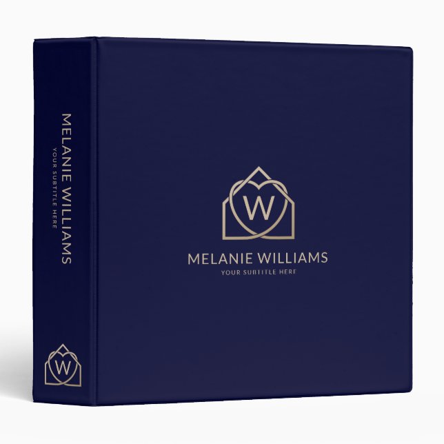 Modern Real Estate Promotional Realtor Logo 3 Ring Binder (Front/Spine)