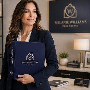 Modern Real Estate Promotional Realtor Logo 3 Ring Binder