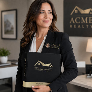Modern Real Estate Promotional Realtor Logo 3 Ring Binder