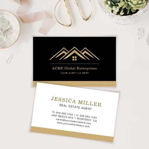 Customizable Modern Real Estate Promotional Realtor Logo Business Card
