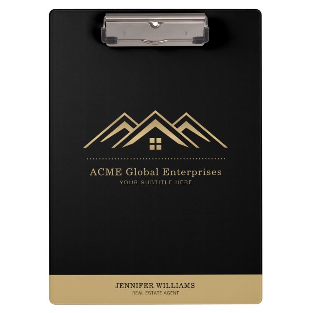 Modern Real Estate Promotional Realtor Logo Clipboard (Front)