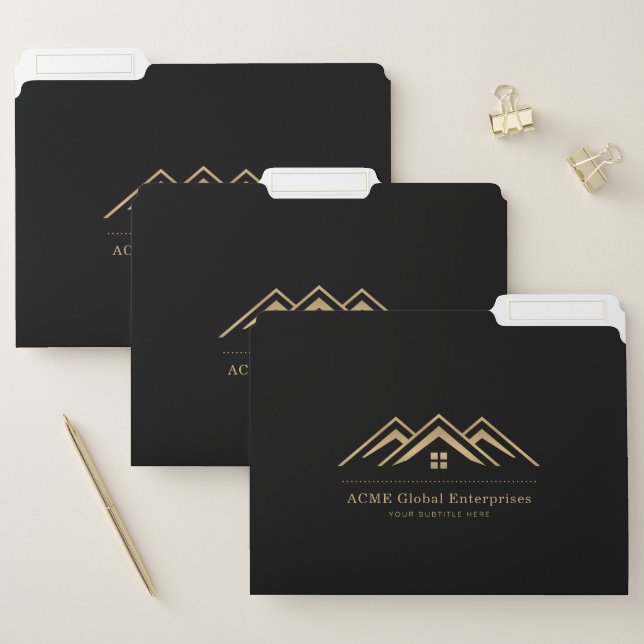 Modern Real Estate Promotional Realtor Logo File Folder (Set)