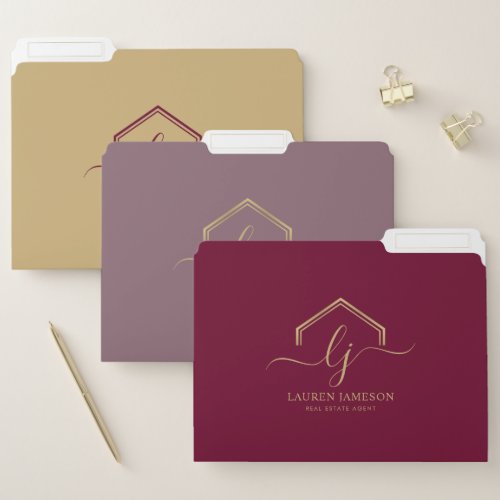 Modern Real Estate Promotional Realtor Logo File Folder