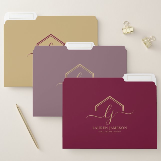 Modern Real Estate Promotional Realtor Logo File Folder (Set)