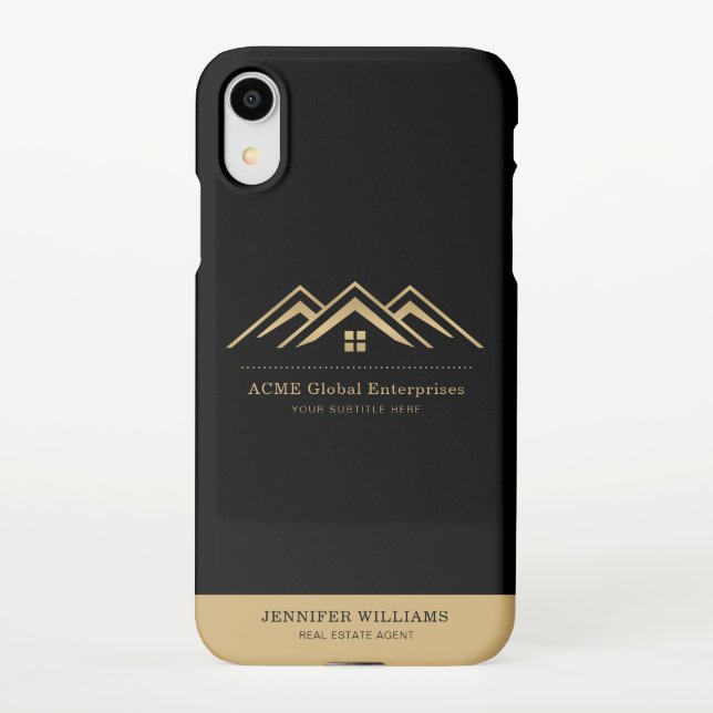 Modern Real Estate Promotional Realtor Logo iPhone Case (Back)