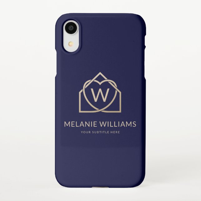 Modern Real Estate Promotional Realtor Logo iPhone Case (Back)
