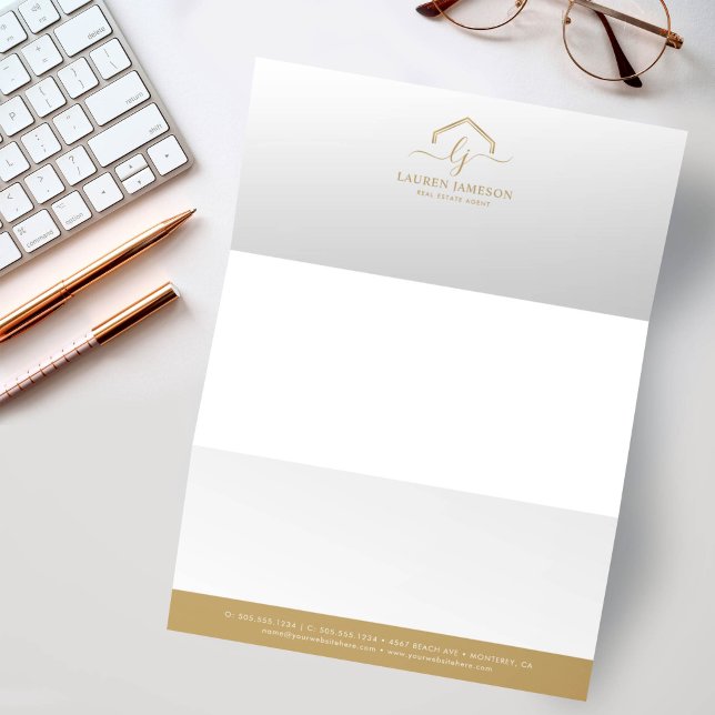 Modern Real Estate Promotional Realtor Logo Letterhead (Creator Uploaded)