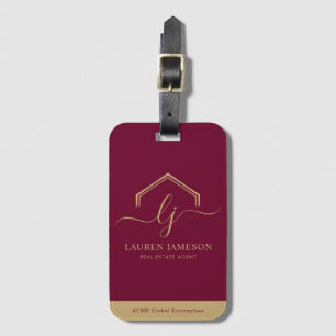 Modern Real Estate Promotional Realtor Logo Luggage Tag