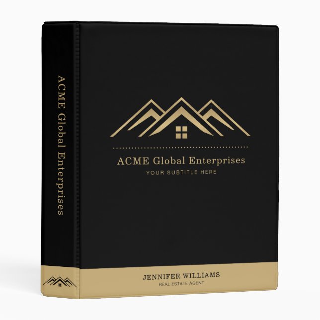 Modern Real Estate Promotional Realtor Logo Mini Binder (Front/Spine)