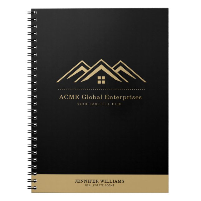 Modern Real Estate Promotional Realtor Logo Notebook (Front)