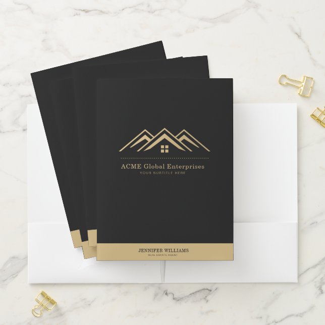 Modern Real Estate Promotional Realtor Logo Pocket Folder (In Situ)