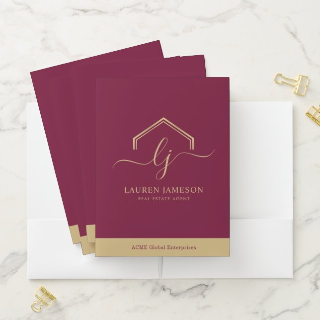 Modern Real Estate Promotional Realtor Logo Pocket Folder (In Situ)