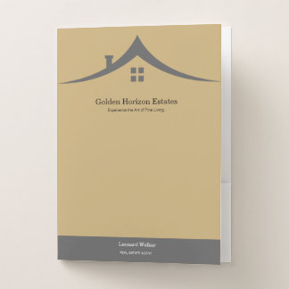 Modern Real Estate Promotional Realtor Logo Pocket Folder