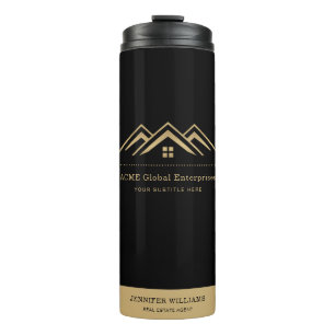 Modern Real Estate Promotional Realtor Logo Thermal Tumbler