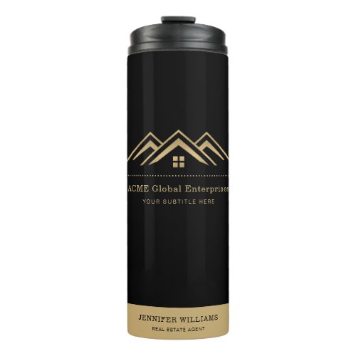 Modern Real Estate Promotional Realtor Logo Thermal Tumbler