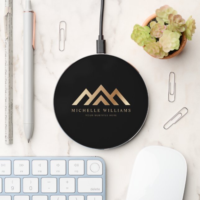 Modern Real Estate Promotional Realtor Logo Wirele Wireless Charger (Desk)