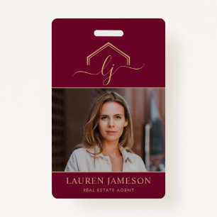 Modern Real Estate Promotional Realtor Name Tag Badge