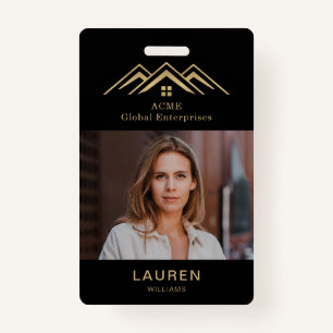 Modern Real Estate Promotional Realtor Name Tag Badge
