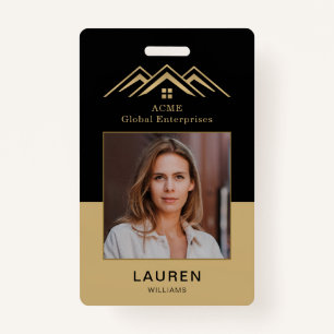 Modern Real Estate Promotional Realtor Name Tag Badge