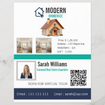 Modern Real Estate Property Feature Sheet Flyer