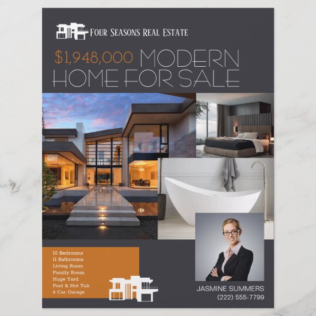 MODERN Real Estate Realty Flyer For Sale (Front)