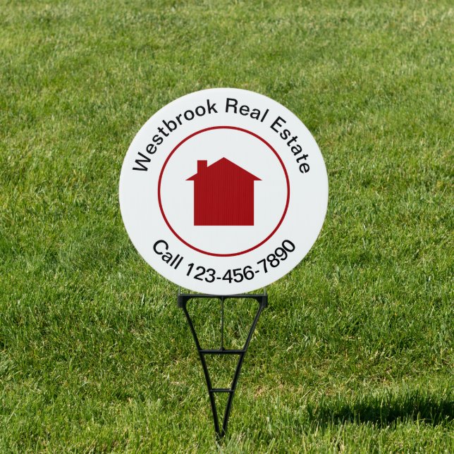 Modern Real Estate Services Round Yard Signs (Insitu)