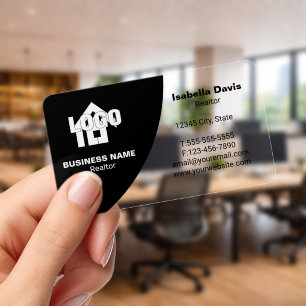 Modern Real Estate Transparent Clear Business Card Cards