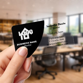 Modern Real Estate Transparent Clear Business Card Cards