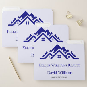 Modern Real Estate white and blue custom logo File Folder