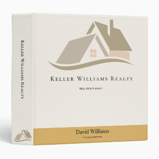 Modern Real Estate white and gold custom logo 3 Ring Binder