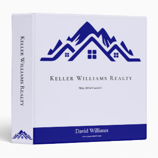 Modern Real Estate white and gold custom logo 3 Ring Binder