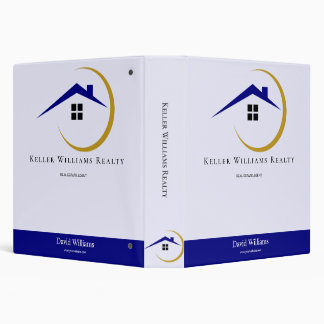 Modern Real Estate white and gold custom logo 3 Ring Binder