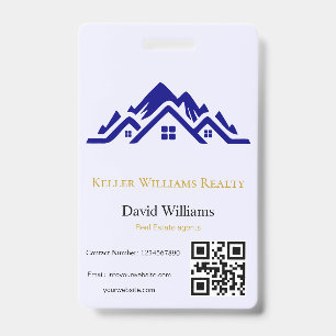 Modern Real Estate white and gold custom logo Badge