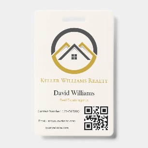 Modern Real Estate white and gold custom logo Badge