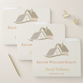 Modern Real Estate white and gold custom logo  File Folder