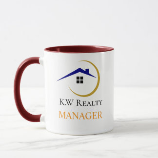 Modern Real Estate white and gold custom logo Mug