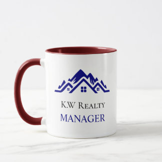 Modern Real Estate white and gold custom logo Mug