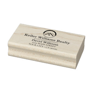 Modern Real Estate white and gold custom logo  Rubber Stamp