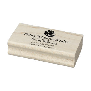 Modern Real Estate white and gold custom logo Rubber Stamp