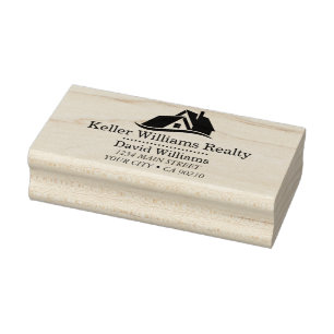 Modern Real Estate white and gold custom logo Rubber Stamp