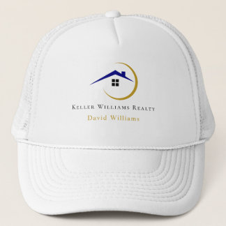 Modern Real Estate white and gold custom logo  Trucker Hat