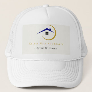 Modern Real Estate white and gold custom logo Trucker Hat