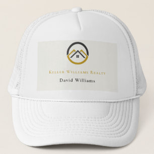 Modern Real Estate white and gold custom logo  Trucker Hat