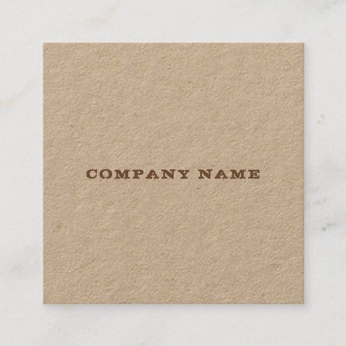 Modern Real Kraft Paper Distressed Text Template Square Business Card